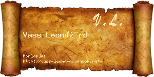 Vass Leonárd névjegykártya